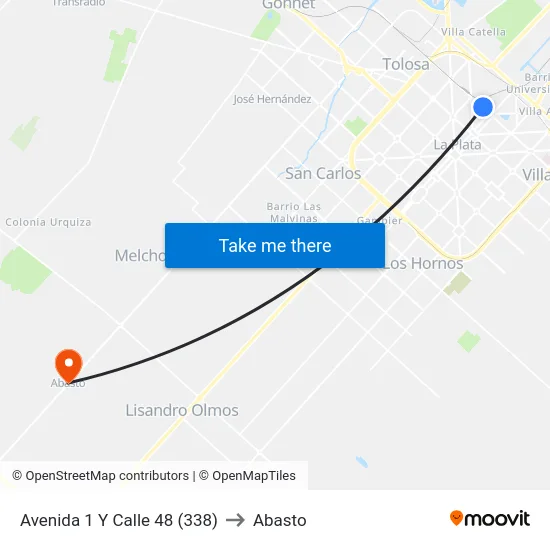 Avenida 1 Y Calle 48 (338) to Abasto map