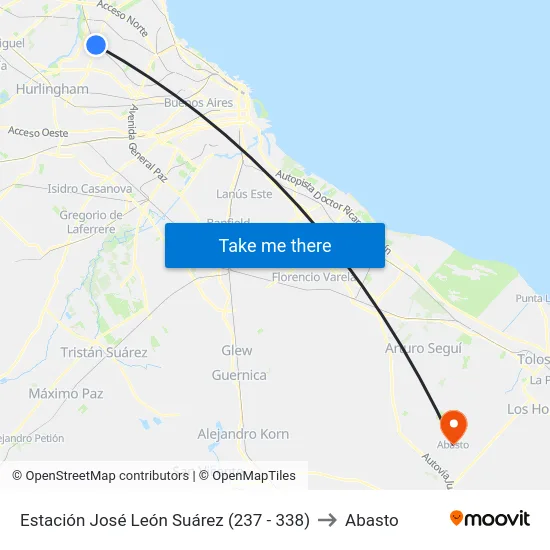 Estación José León Suárez (237 - 338) to Abasto map