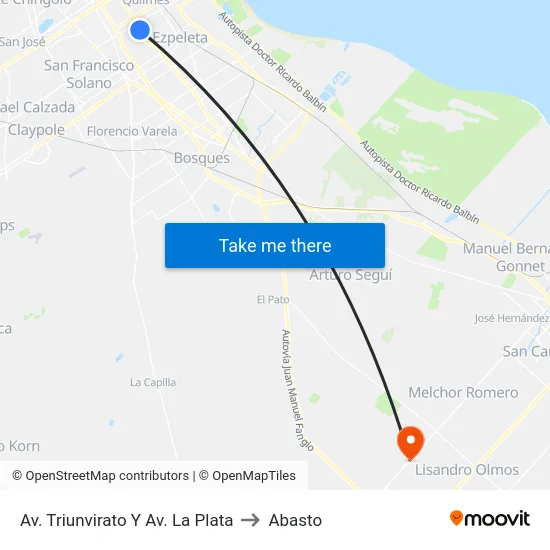 Av. Triunvirato Y Av. La Plata to Abasto map