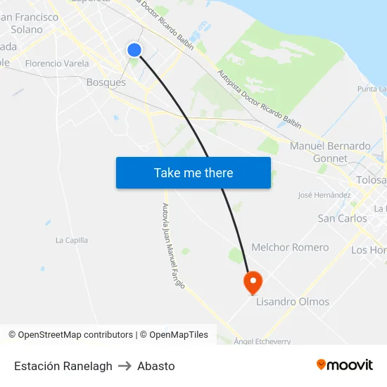 Estación Ranelagh to Abasto map