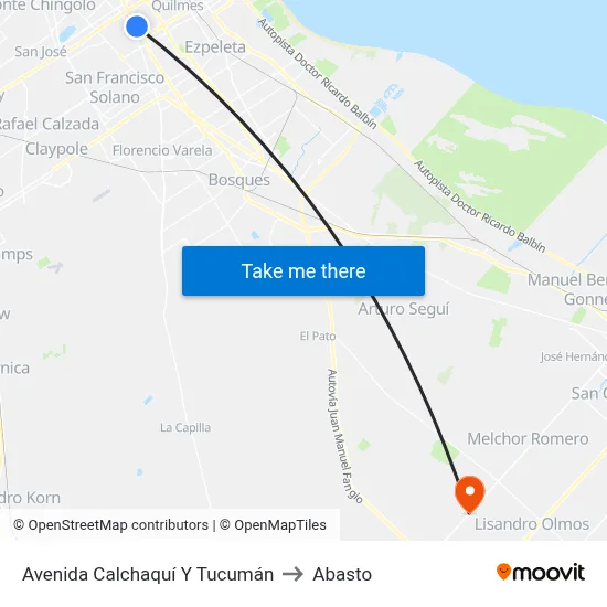 Avenida Calchaquí Y Tucumán to Abasto map