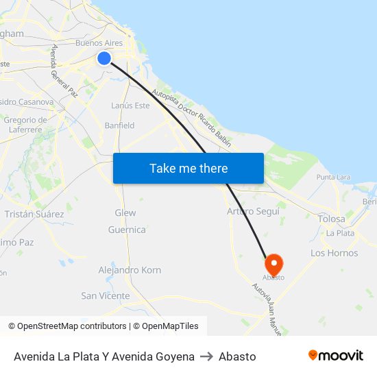 Avenida La Plata Y Avenida Goyena to Abasto map
