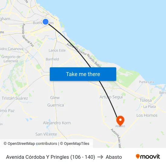 Avenida Córdoba Y Pringles (106 - 140) to Abasto map