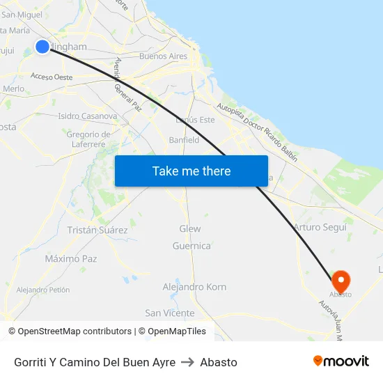 Gorriti Y Camino Del Buen Ayre to Abasto map