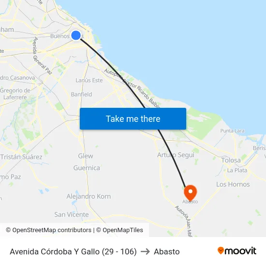 Avenida Córdoba Y Gallo (29 - 106) to Abasto map
