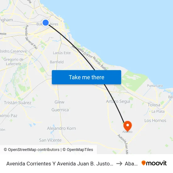 Avenida Corrientes Y Avenida Juan B. Justo (65 - 127) to Abasto map