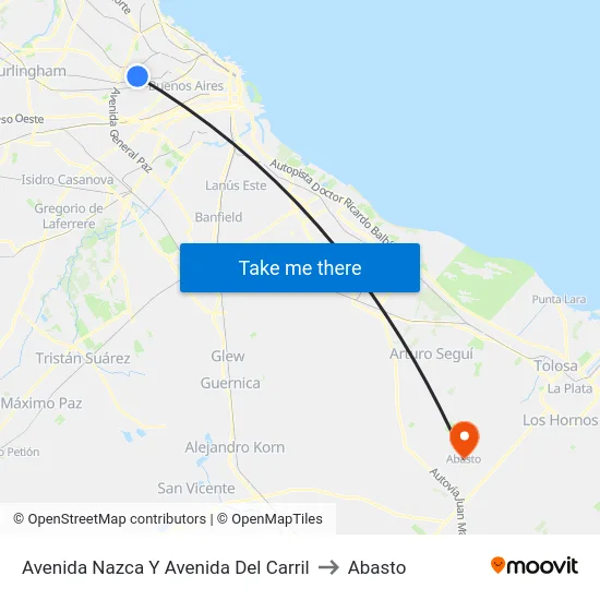 Avenida Nazca Y Avenida Del Carril to Abasto map