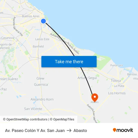 Av. Paseo Colón Y Av. San Juan to Abasto map
