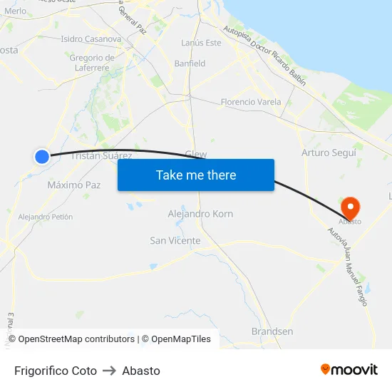 Frigorifico Coto to Abasto map