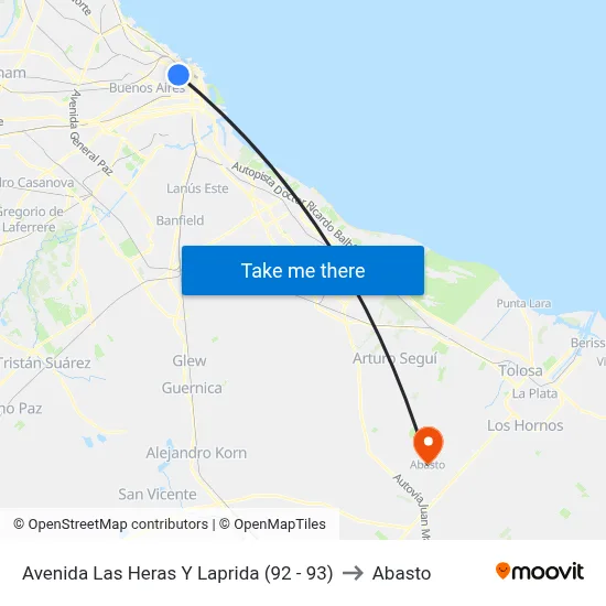 Avenida Las Heras Y Laprida (92 - 93) to Abasto map