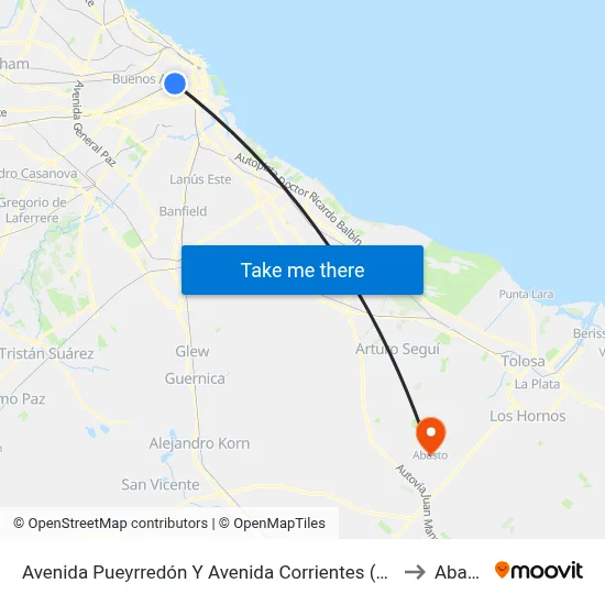 Avenida Pueyrredón Y Avenida Corrientes (64 - 194) to Abasto map