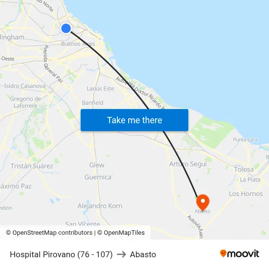 Hospital Pirovano (76 - 107) to Abasto map