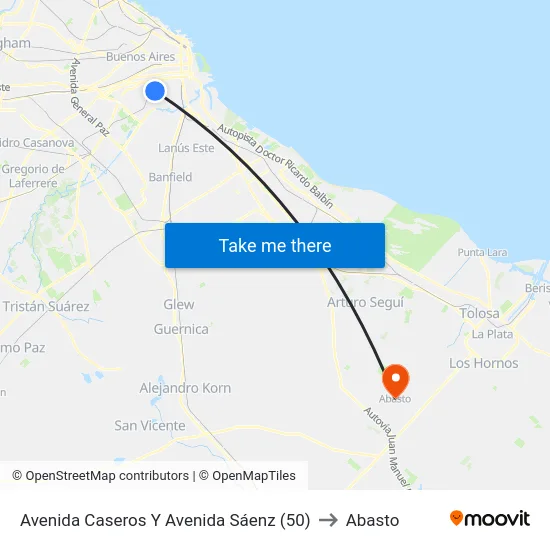 Avenida Caseros Y Avenida Sáenz (50) to Abasto map