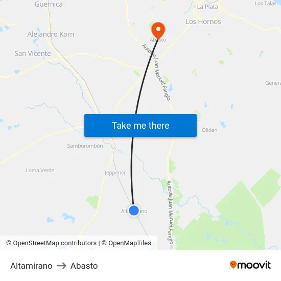 Altamirano to Abasto map