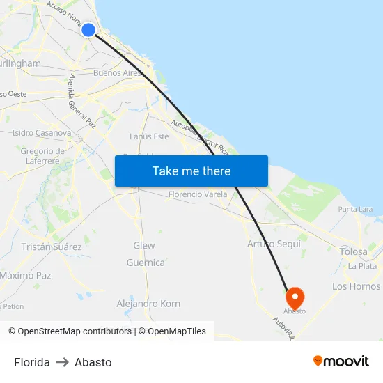 Florida to Abasto map