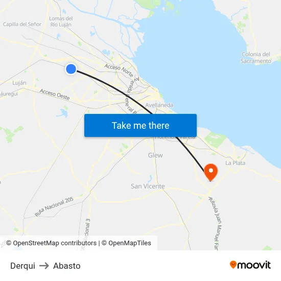 Derqui to Abasto map