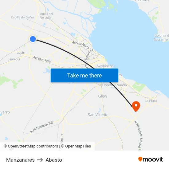 Manzanares to Abasto map