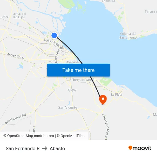 San Fernando R to Abasto map