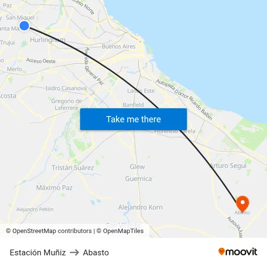 Estación Muñiz to Abasto map