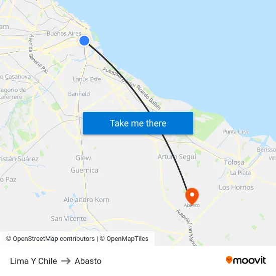 Lima Y Chile to Abasto map