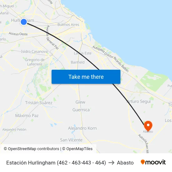 Estación Hurlingham (462 - 463-443 - 464) to Abasto map