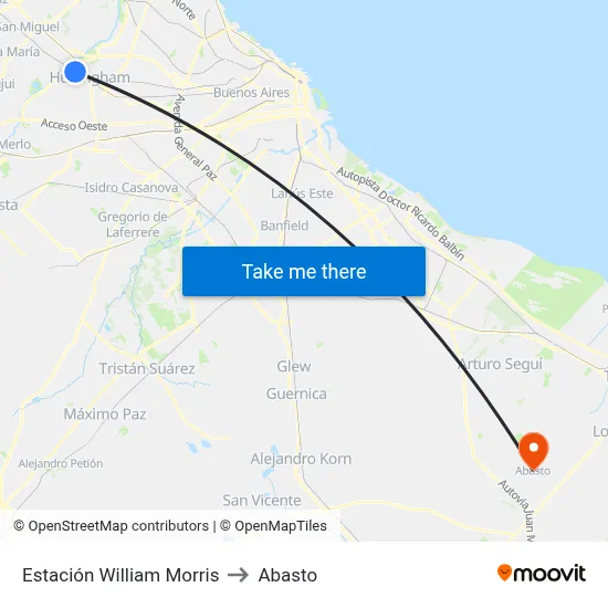 Estación William Morris (390 - 464) to Abasto map