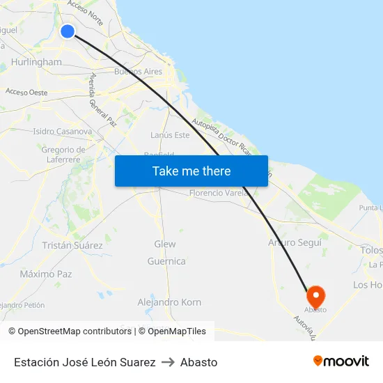 Estación José León Suarez to Abasto map