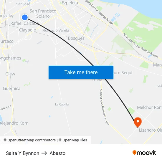 Salta Y Bynnon to Abasto map