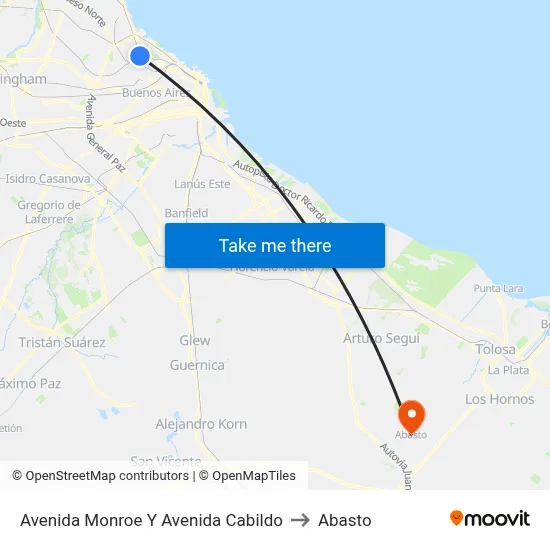 Avenida Monroe Y Avenida Cabildo to Abasto map