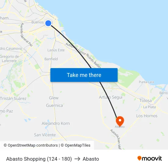 Abasto Shopping (124 - 180) to Abasto map