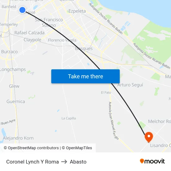 Coronel Lynch Y Roma to Abasto map