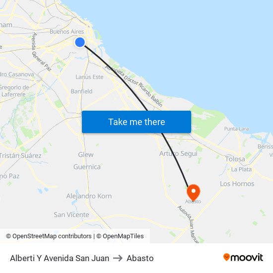 Alberti Y Avenida San Juan to Abasto map