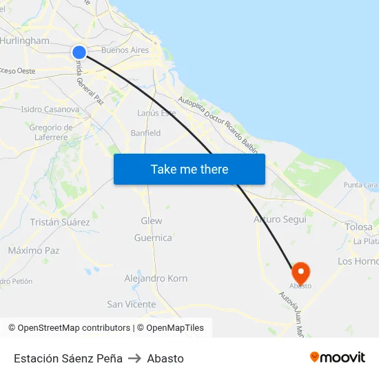 Estación Sáenz Peña to Abasto map