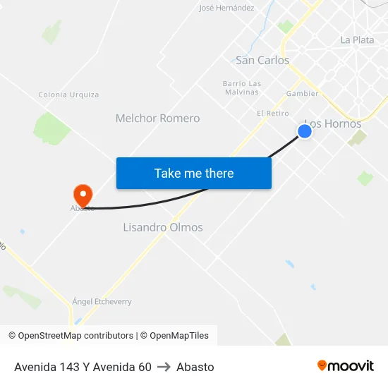 Avenida 143 Y Avenida 60 to Abasto map