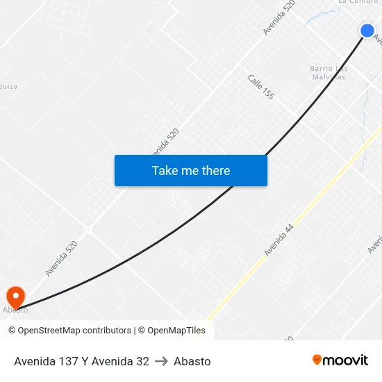 Avenida 137 Y Avenida 32 to Abasto map
