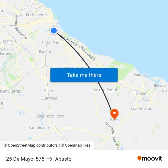 25 De Mayo, 575 to Abasto map
