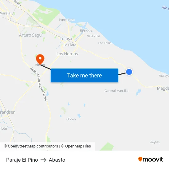 Paraje El Pino to Abasto map