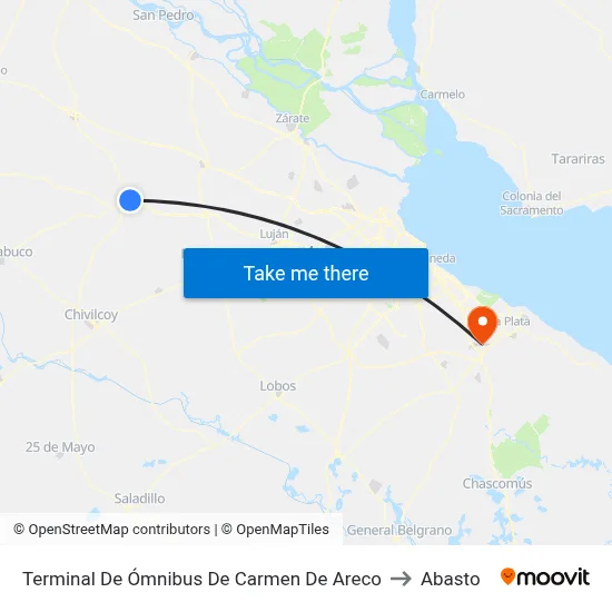 Terminal De Ómnibus De Carmen De Areco to Abasto map