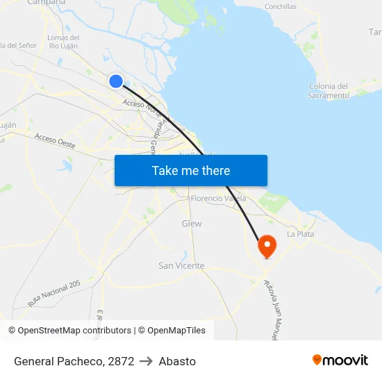General Pacheco, 2872 to Abasto map