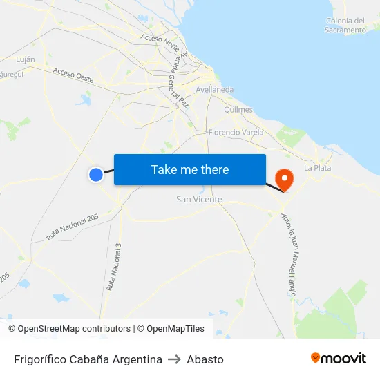 Frigorífico Cabaña Argentina to Abasto map