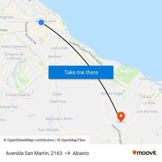 Avenida San Martín, 2163 to Abasto map