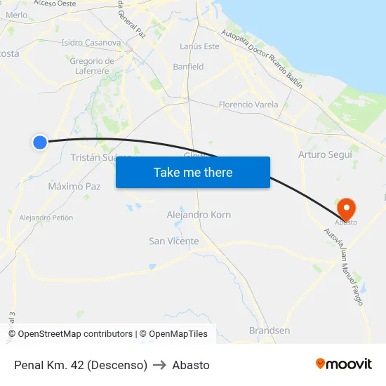 Penal Km. 42 (Descenso) to Abasto map