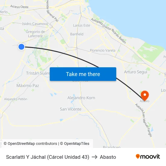 Scarlatti Y Jáchal (Cárcel Unidad 43) to Abasto map