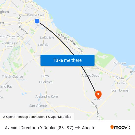 Avenida Directorio Y Doblas (88 - 97) to Abasto map