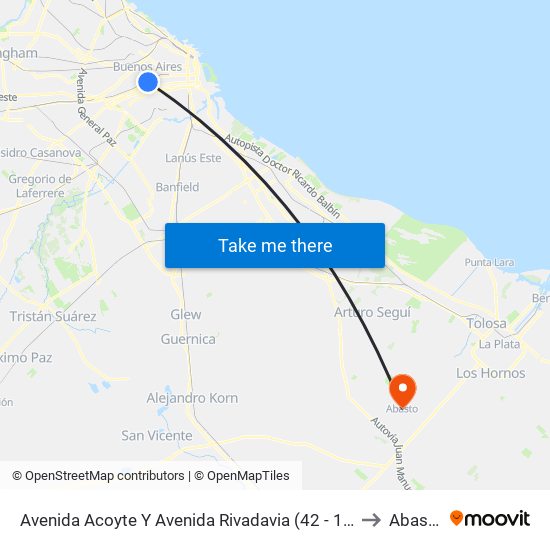 Avenida Acoyte Y Avenida Rivadavia (42 - 135) to Abasto map