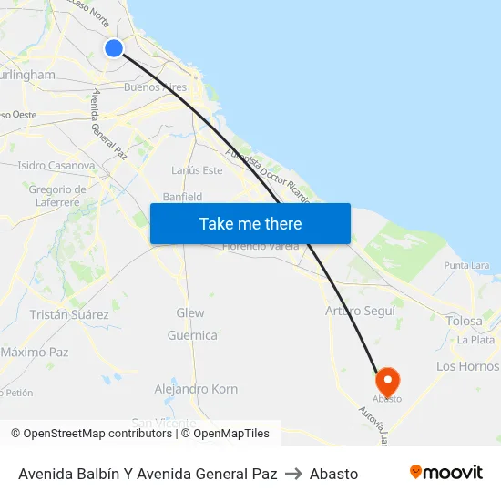 Avenida Balbín Y Avenida General Paz to Abasto map