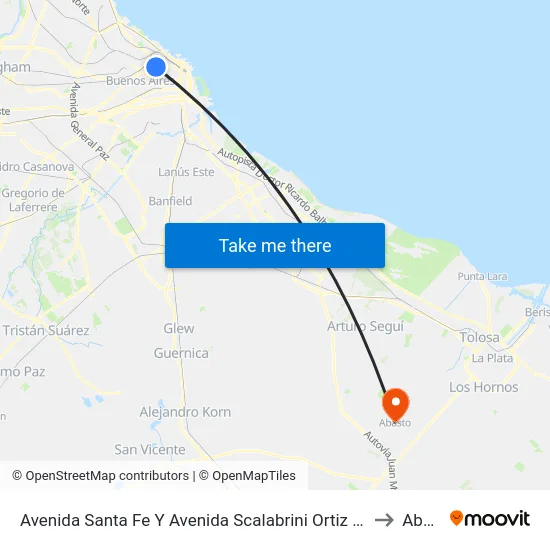 Avenida Santa Fe Y Avenida Scalabrini Ortiz (29 - 64 - 68 - 111) to Abasto map