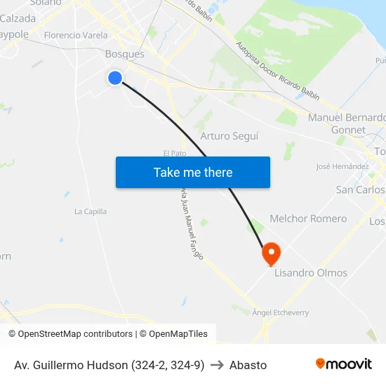 Av. Guillermo Hudson (324-2, 324-9) to Abasto map