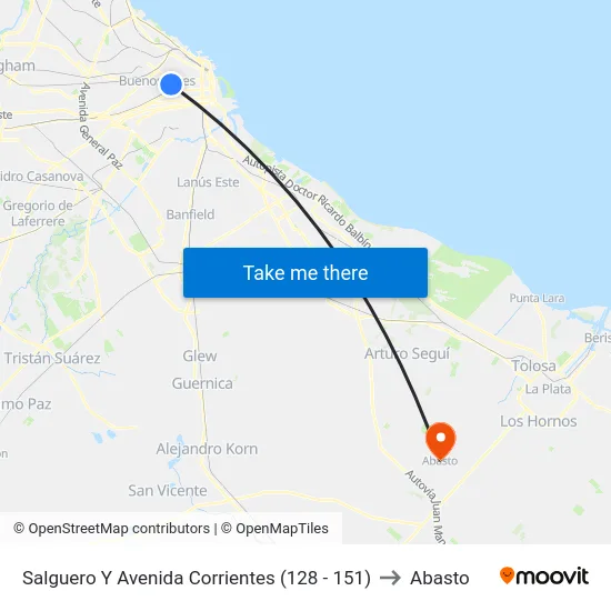 Salguero Y Avenida Corrientes (128 - 151) to Abasto map