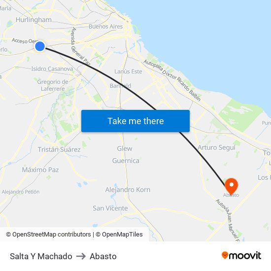 Salta Y Machado to Abasto map